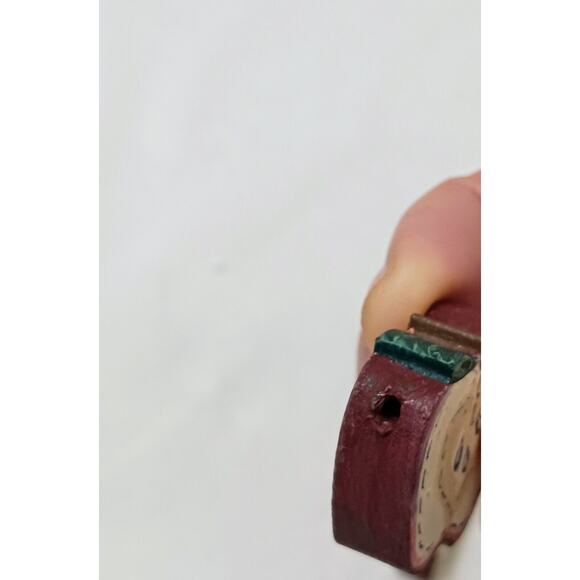 Vintage 2 Apple Shaped Wooden Beads Red Jewelry Making Crafts Loose Art Supply - Picture 11 of 13